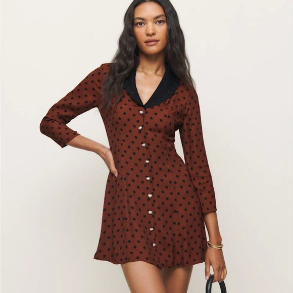 NWT Reformation Galene Polka Dot Dress - Picture 1 of 10